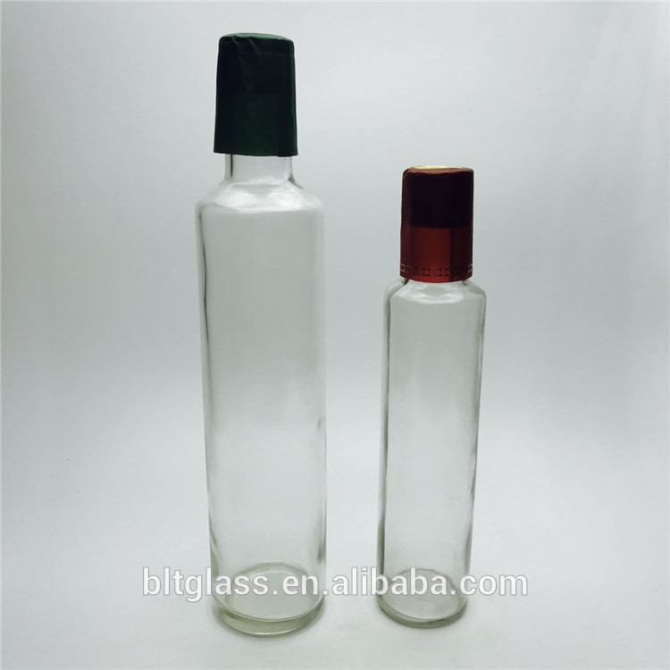 empty clear 750ml 500ml 250ml dorica olive oil juice bottle with cap