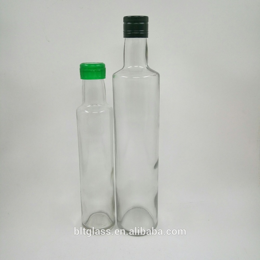 empty clear 750ml 500ml 250ml dorica olive oil juice bottle with cap