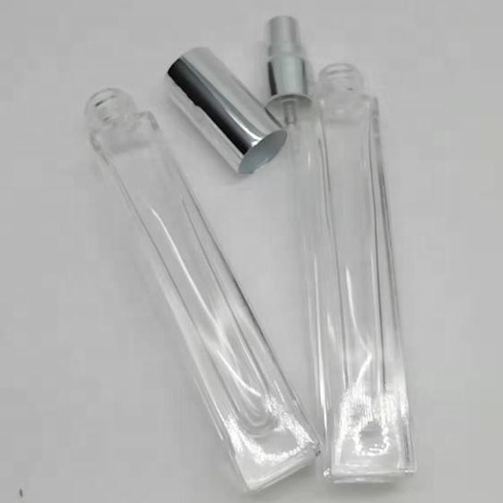 empty clear designer Square Perfume Glass Bottle With aluminum sprayer