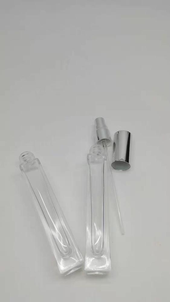 empty clear designer Square Perfume Glass Bottle With aluminum sprayer