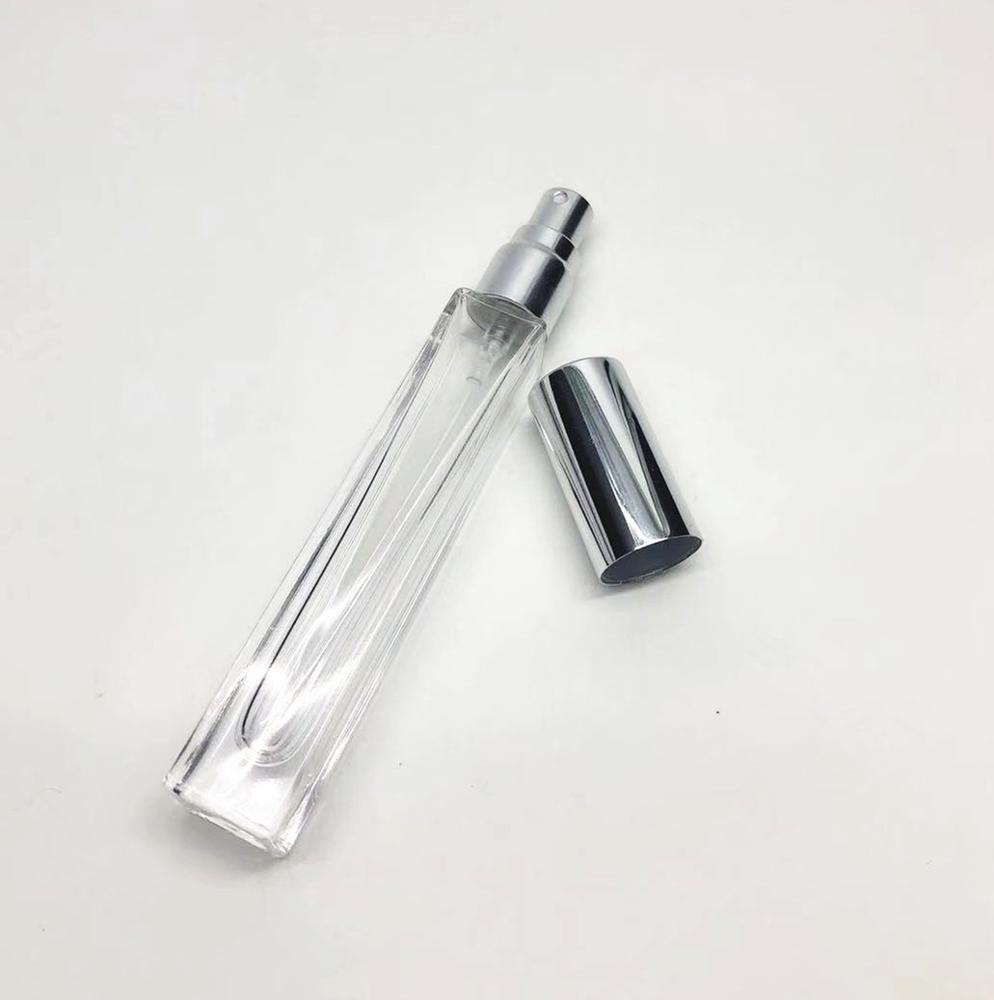 empty clear designer Square Perfume Glass Bottle With aluminum sprayer