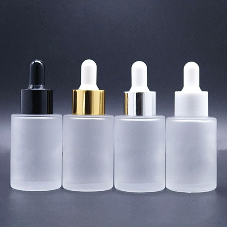 empty clear frosted face eyelash serum bottles 30 ml with dropper for cosmetic