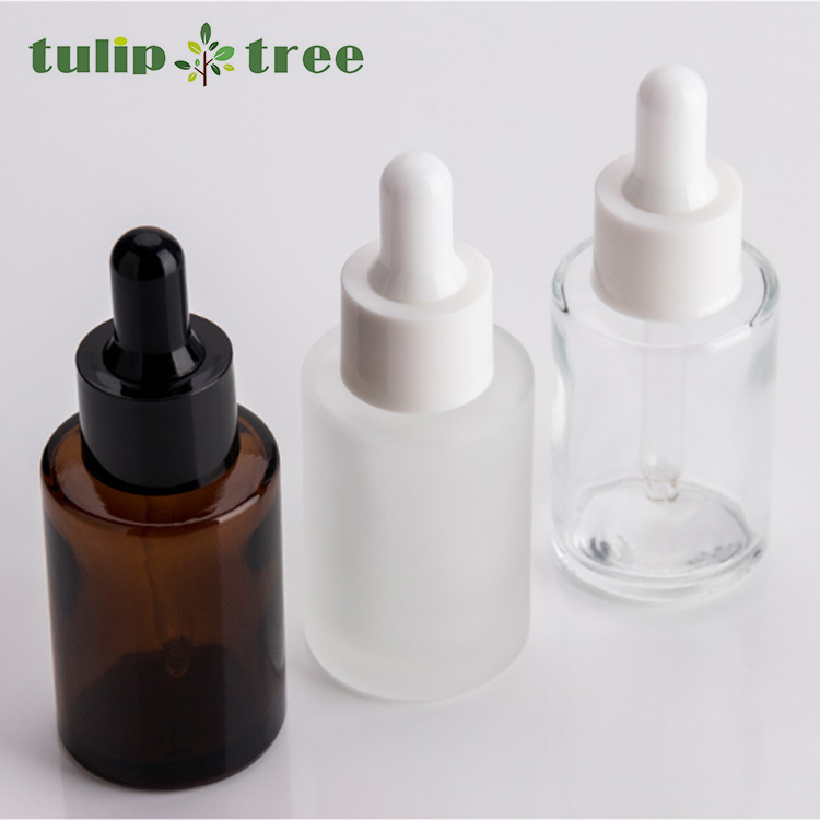 empty clear frosted face eyelash serum bottles 30 ml with dropper for cosmetic