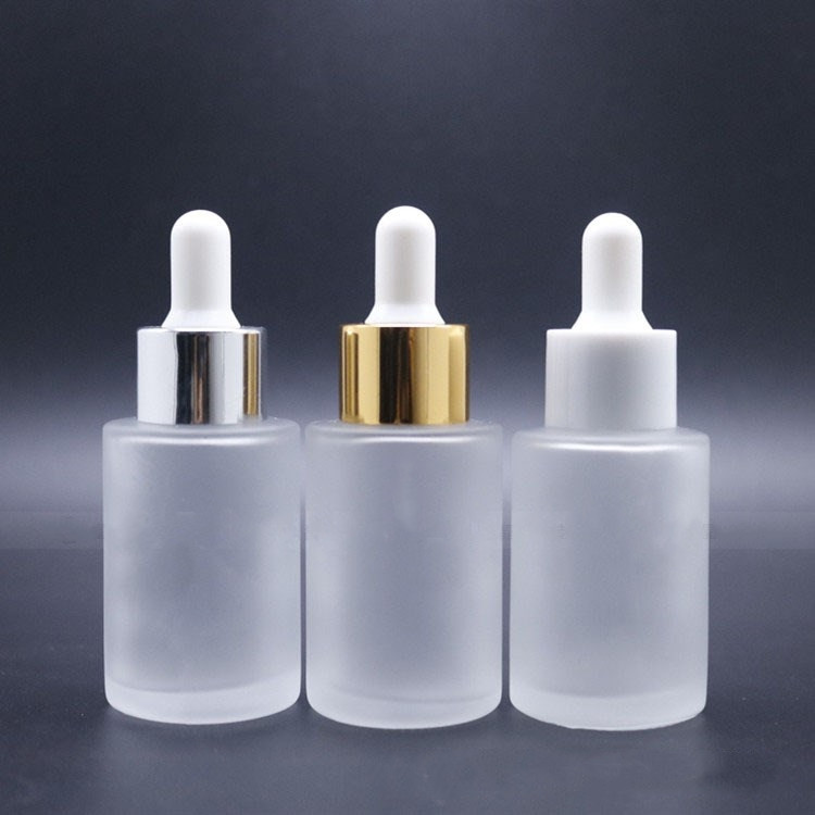 empty clear frosted face eyelash serum bottles 30 ml with dropper for cosmetic