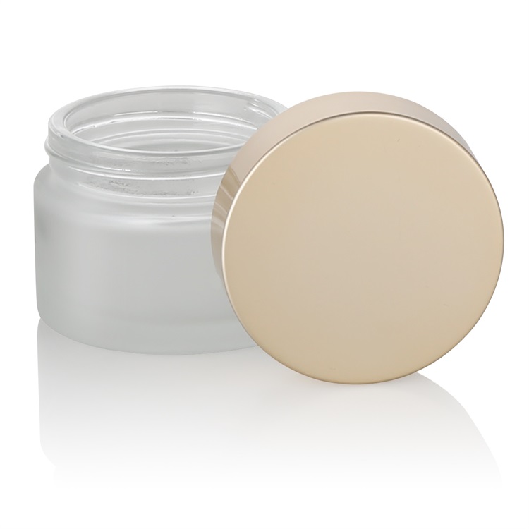 empty clear frosted matte gold lid round glass jars 15g 30g 50g cosmetic makeup lotion storage container glass jar