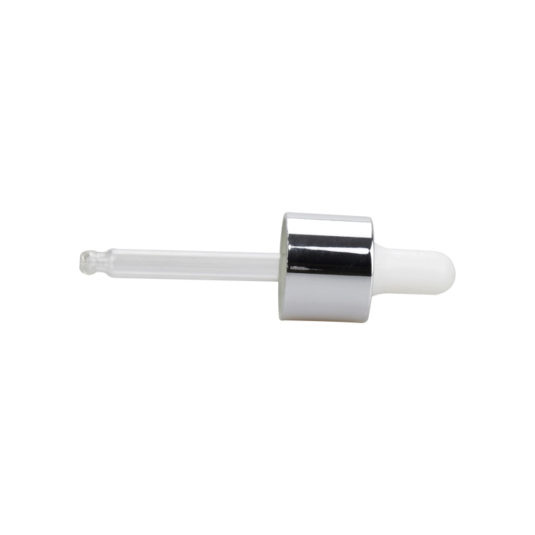 empty clear glass aluminum dropper bottle cosmetic skincare essential oil glass dropper bottle