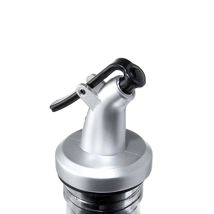 empty clear square 8oz olive oil sprayer glass bottle for soy sauce vinegar with nozzle cap and stainless steel funnel 250ml