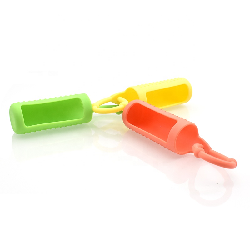 empty colorful silicone sleeve protector for 10ml thick essential oil roller bottle