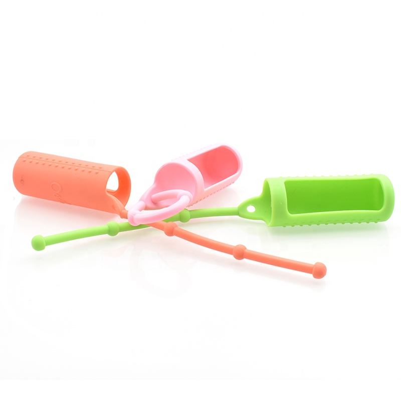 empty colorful silicone sleeve protector for 10ml thick essential oil roller bottle