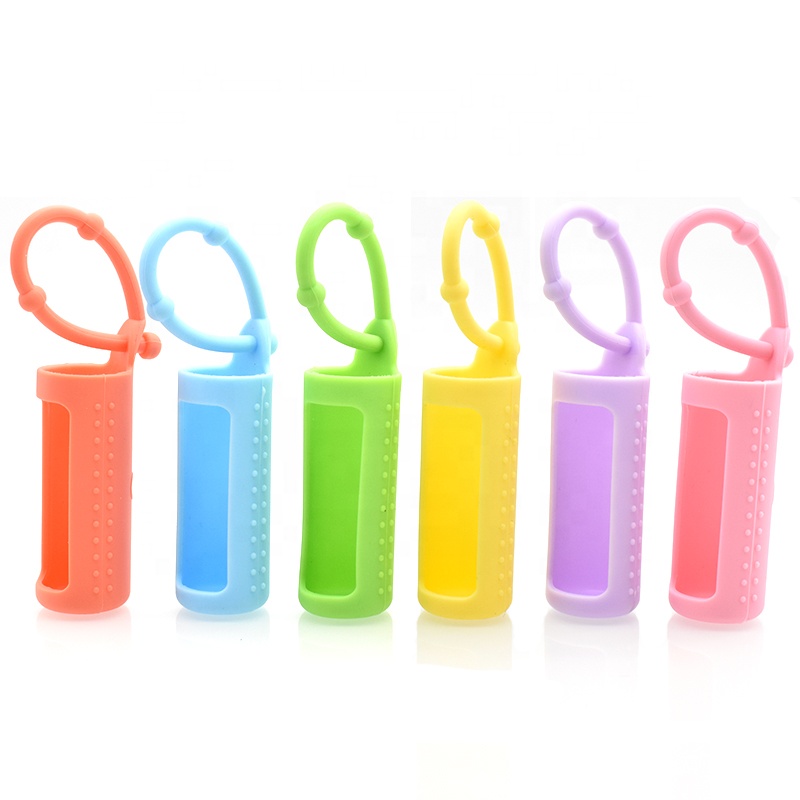 empty colorful silicone sleeve protector for 10ml thick essential oil roller bottle