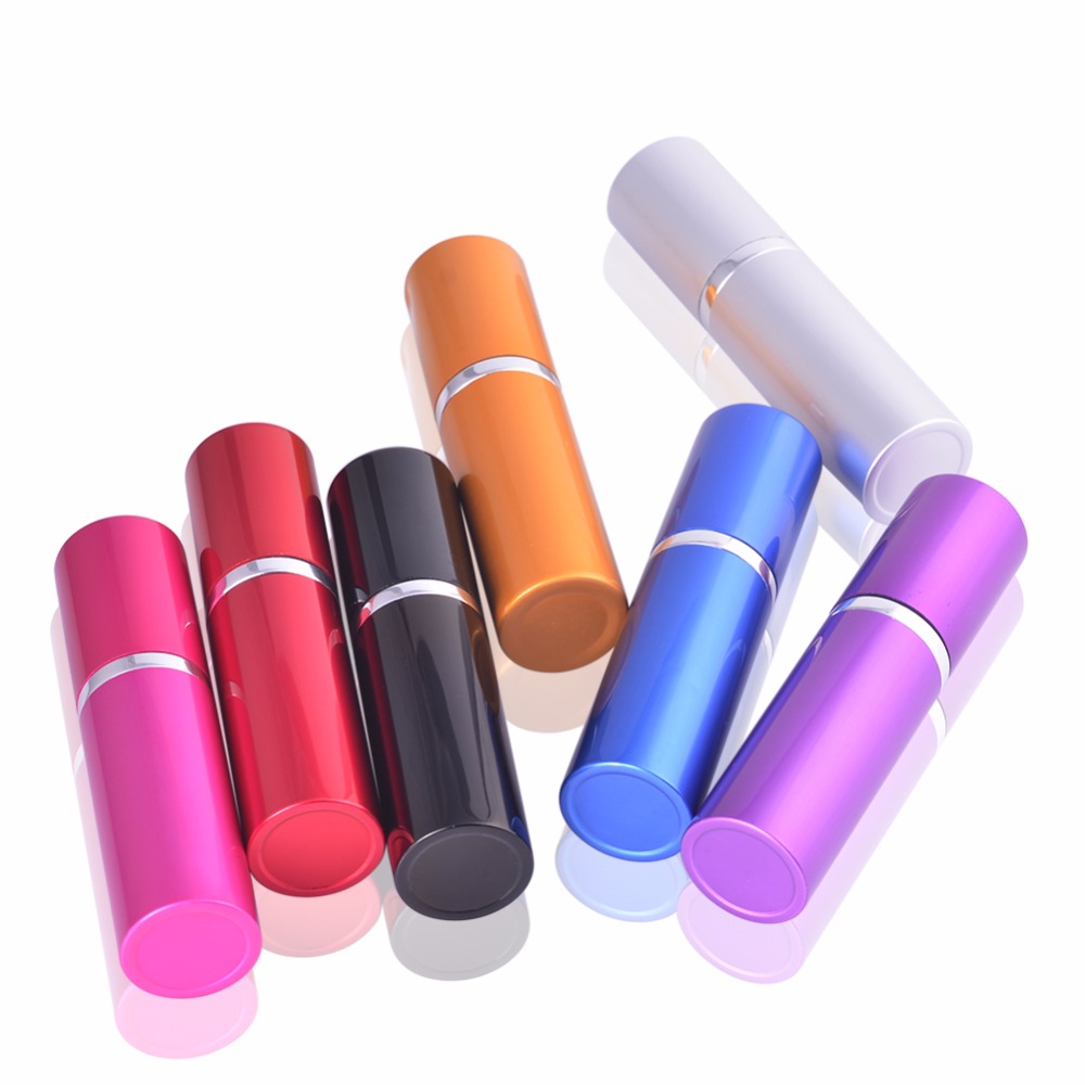 empty cosmetic 7 colors 5ml 10ml mini portable pocket sized aluminum bottles refillable spray perfume atomizers wholesale