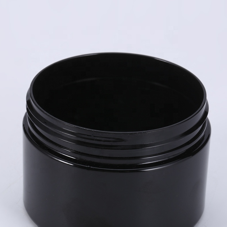 empty cosmetic container 100 ml black plastic pet jar smell proof hair gel face cream toothpaste powder jar