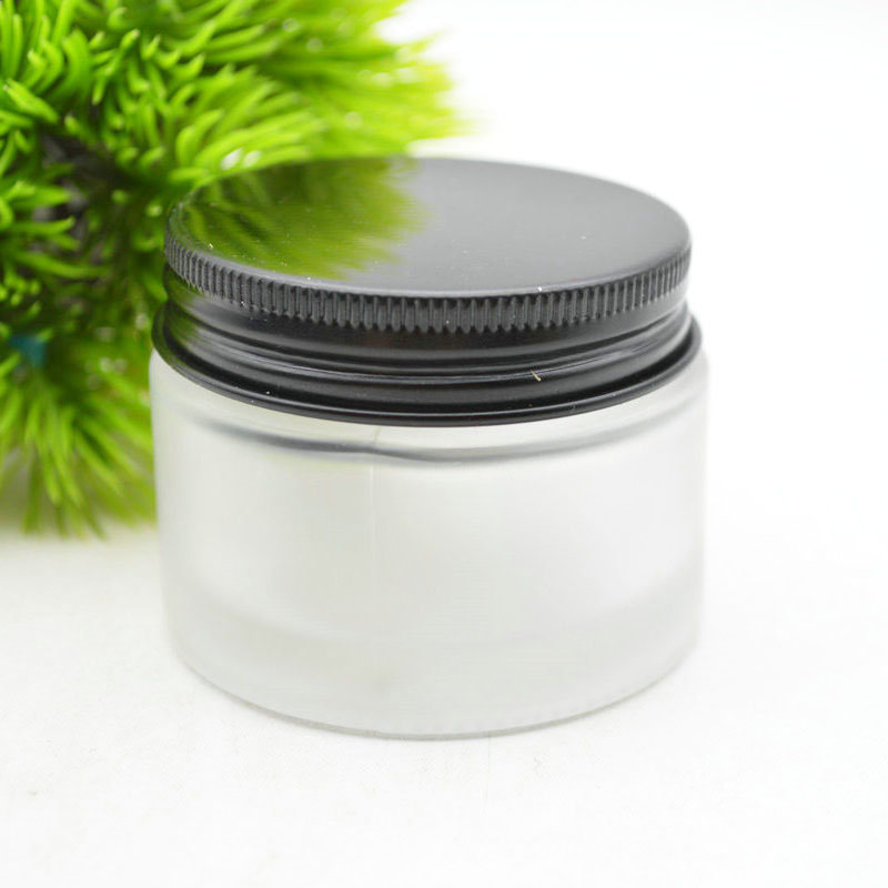 empty  cosmetic cream jar container frosted containers glass jar 50ml container for cosmetics