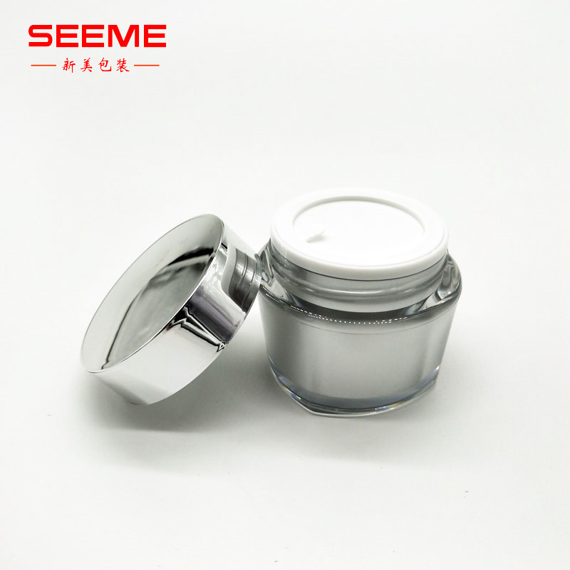 empty cosmetic cream jar square shape skincare packaging 15g
