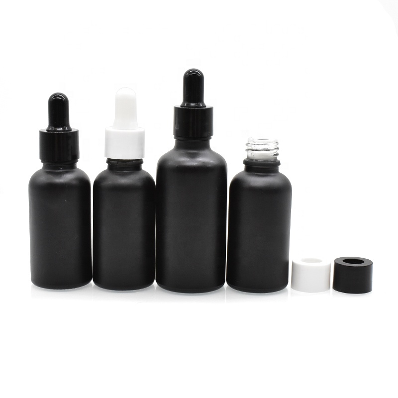empty cosmetic dropper bottle 5ml 10ml 20ml 30ml 50ml 100ml black glass dropper bottle for essential oil hair oil