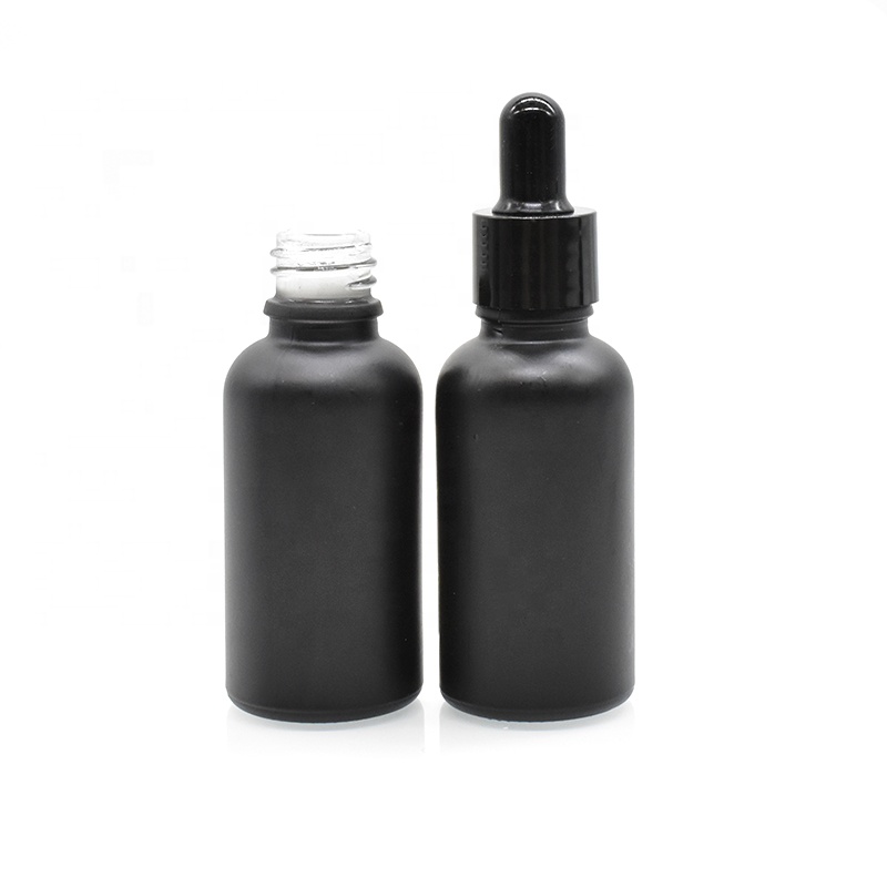 empty cosmetic dropper bottle 5ml 10ml 20ml 30ml 50ml 100ml black glass dropper bottle for essential oil hair oil