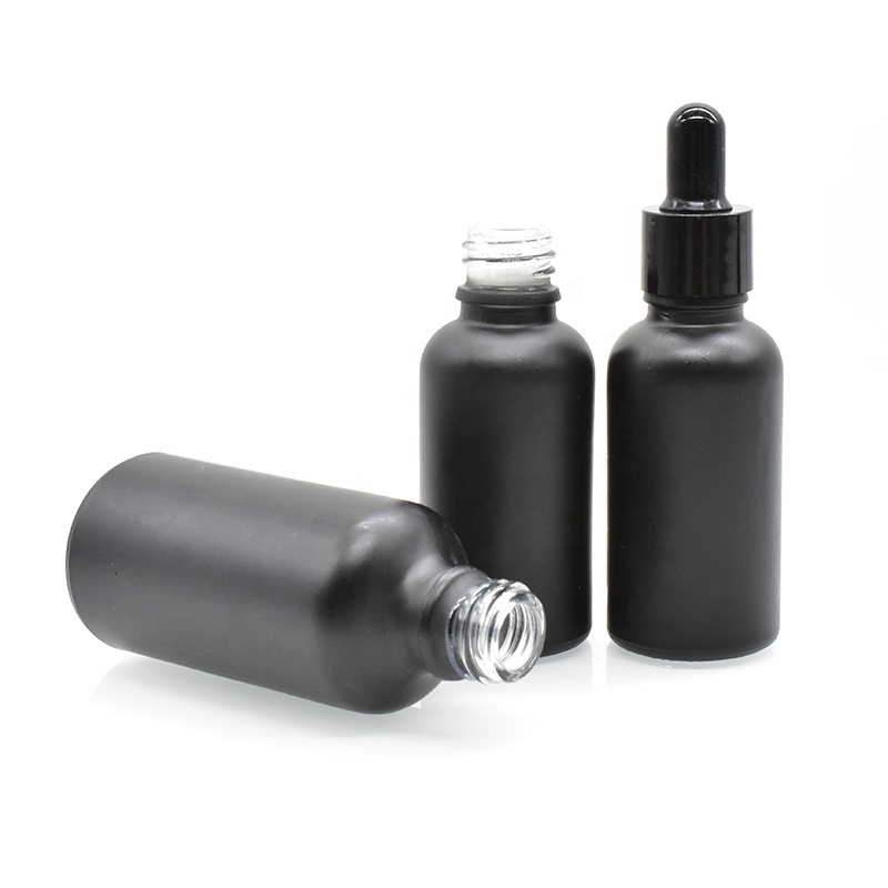 empty cosmetic dropper bottle 5ml 10ml 20ml 30ml 50ml 100ml black glass dropper bottle for essential oil hair oil