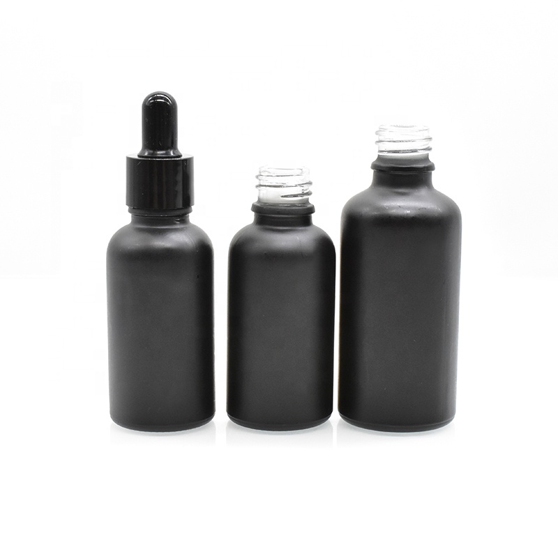 empty cosmetic dropper bottle 5ml 10ml 20ml 30ml 50ml 100ml black glass dropper bottle for essential oil hair oil