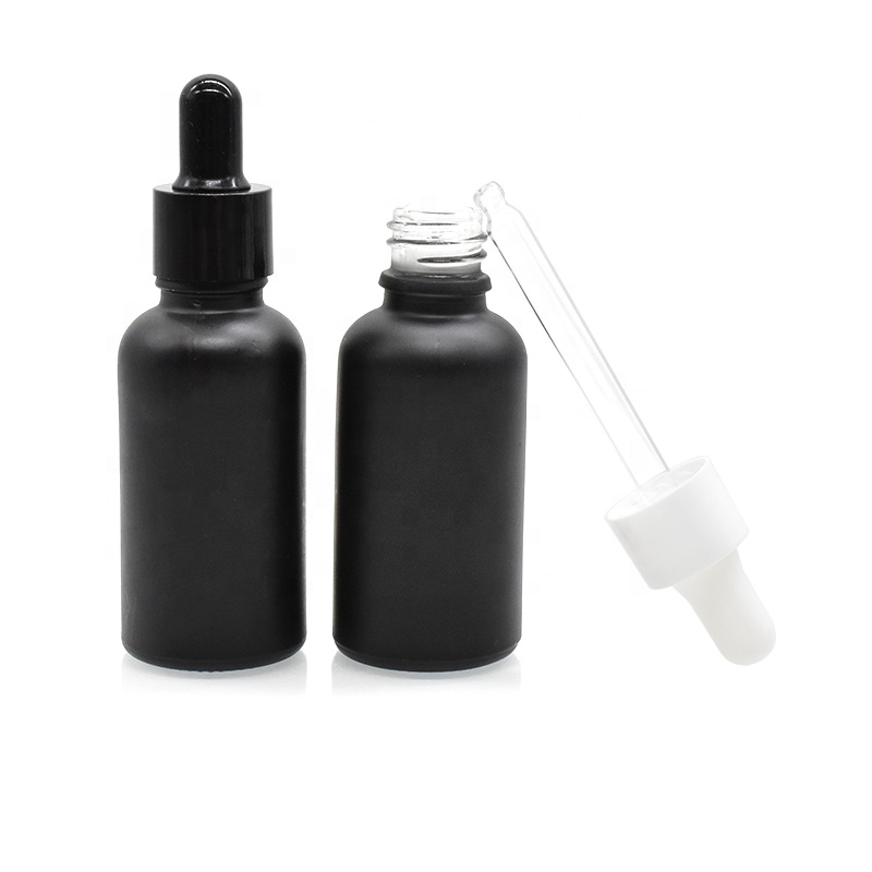 empty cosmetic dropper bottle 5ml 10ml 20ml 30ml 50ml 100ml black glass dropper bottle for essential oil hair oil