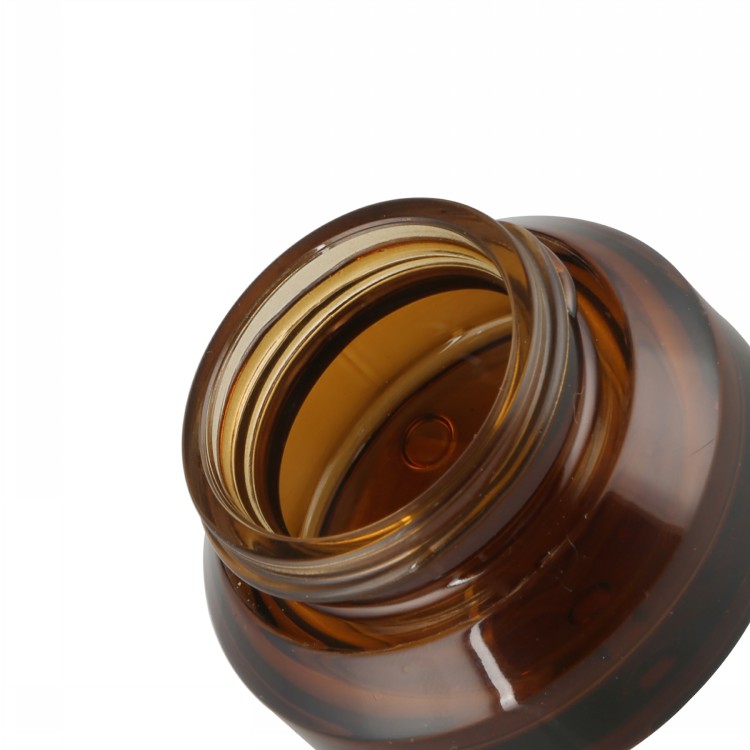 empty cosmetic glass jar round aluminum face cream jar 30g 15g amber glass jar