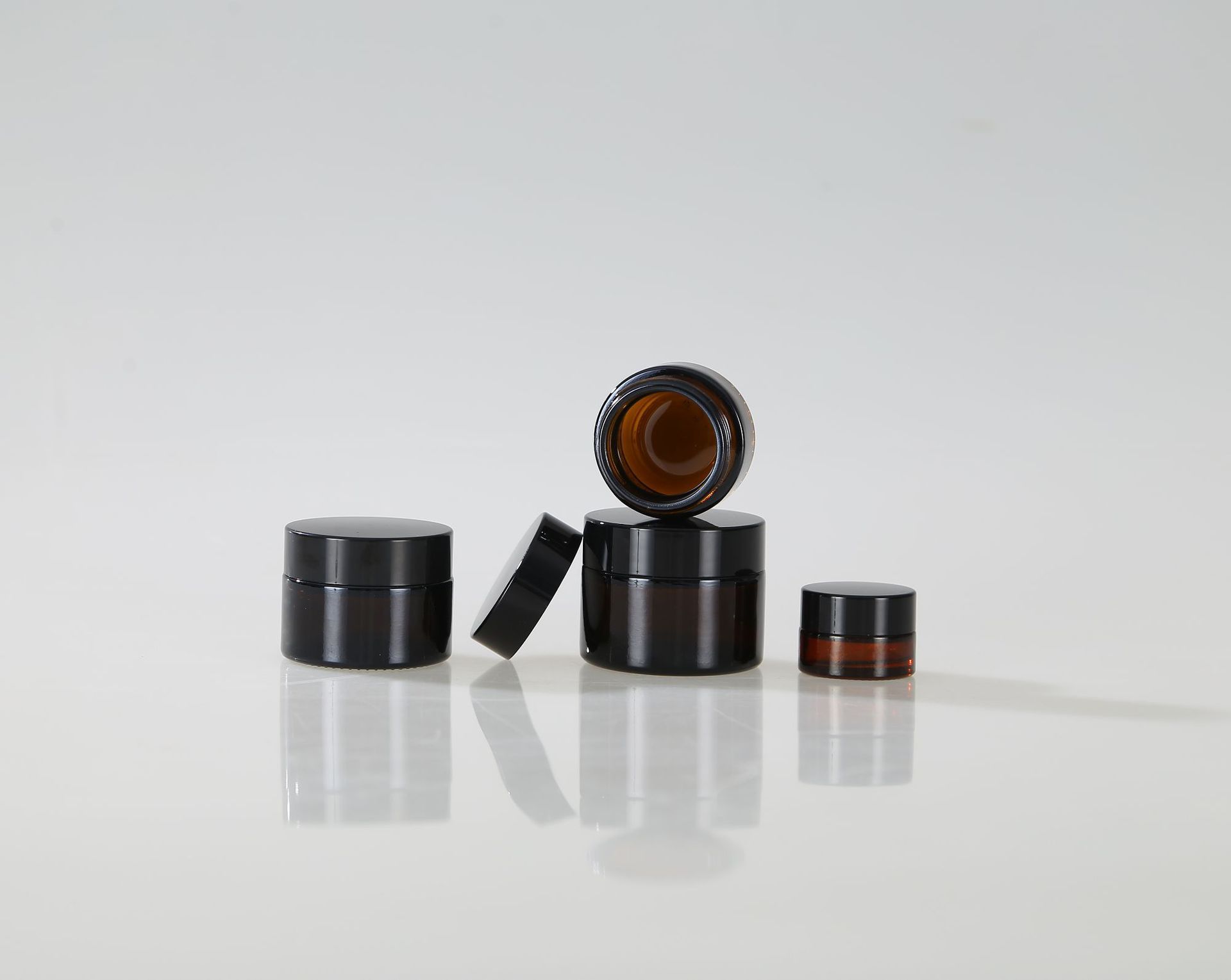 empty cosmetic jar for 180ml 4oz black cosmetic jars amber cosmetic pet jars stars small