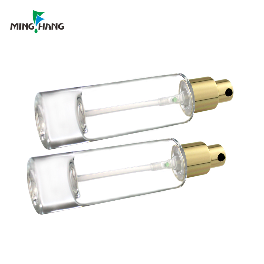 empty cosmetic lotion bottle design serum glass bottle with pump for sale