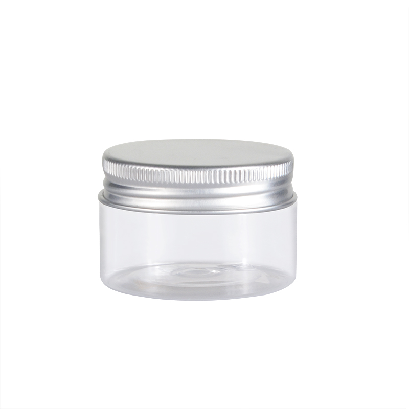 empty cosmetic packaging cream bottle 30ml 50ml 100ml 250ml 500ml plastic pet jar with aluminum lid
