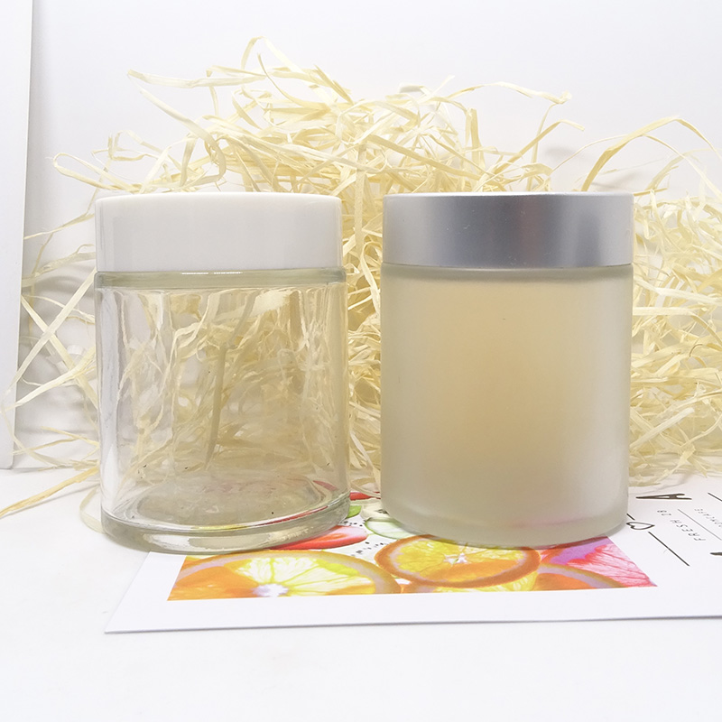 empty cosmetic packaging face cream screw lids round 100g 100ml clear glass jar in stock