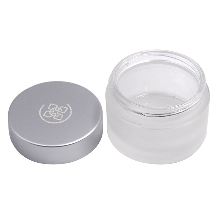 empty cosmetic packaging glass cream jar 15ml 20ml 30ml 50ml 100ml frosted glass jars with silver lids