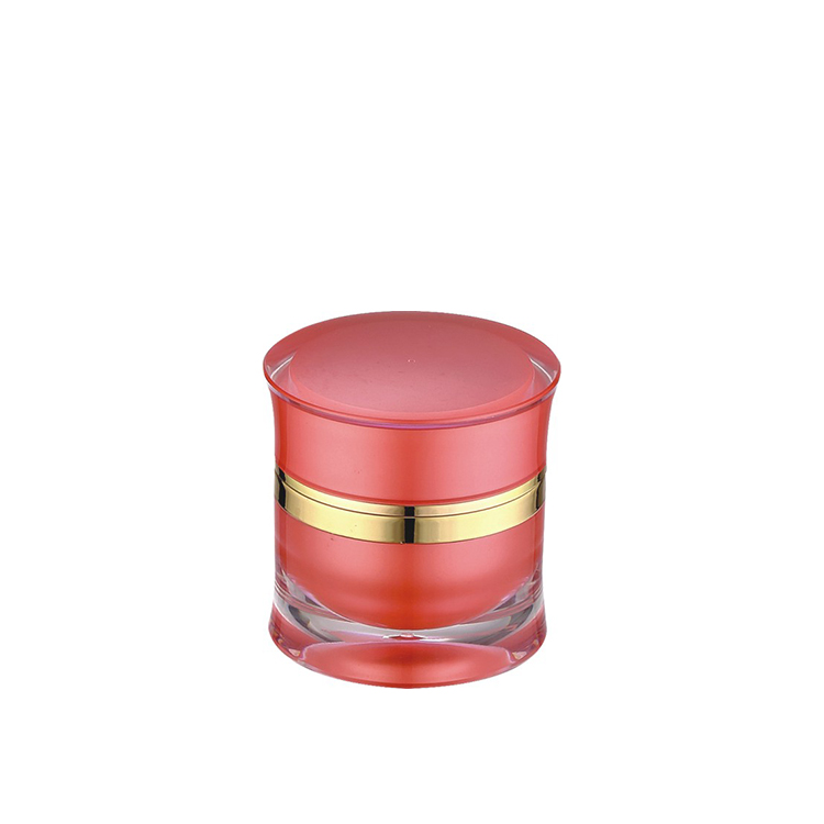 empty cosmetic packaging luxury red color round face acrylic cream jar 15g 30g 50g 15ml 30ml 50ml lotion package jar