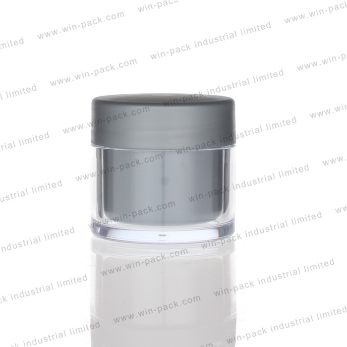 empty cosmetic packing clear luxury double wall cream jar 50g