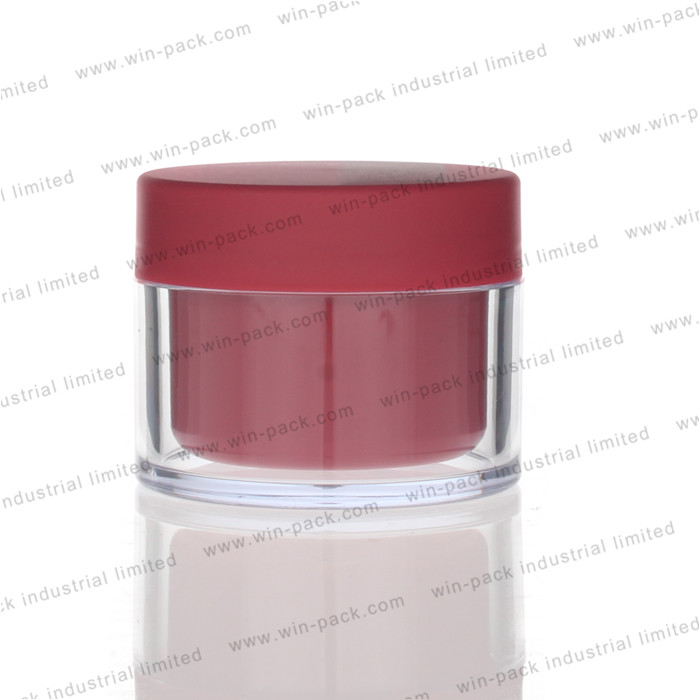 empty cosmetic packing clear luxury double wall cream jar 50g