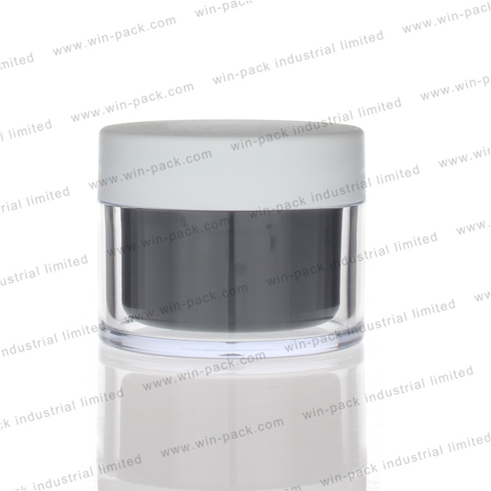empty cosmetic packing clear luxury double wall cream jar 50g