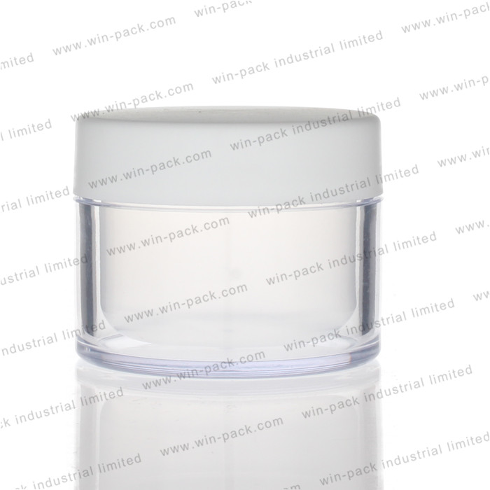 empty cosmetic packing clear luxury double wall cream jar 50g