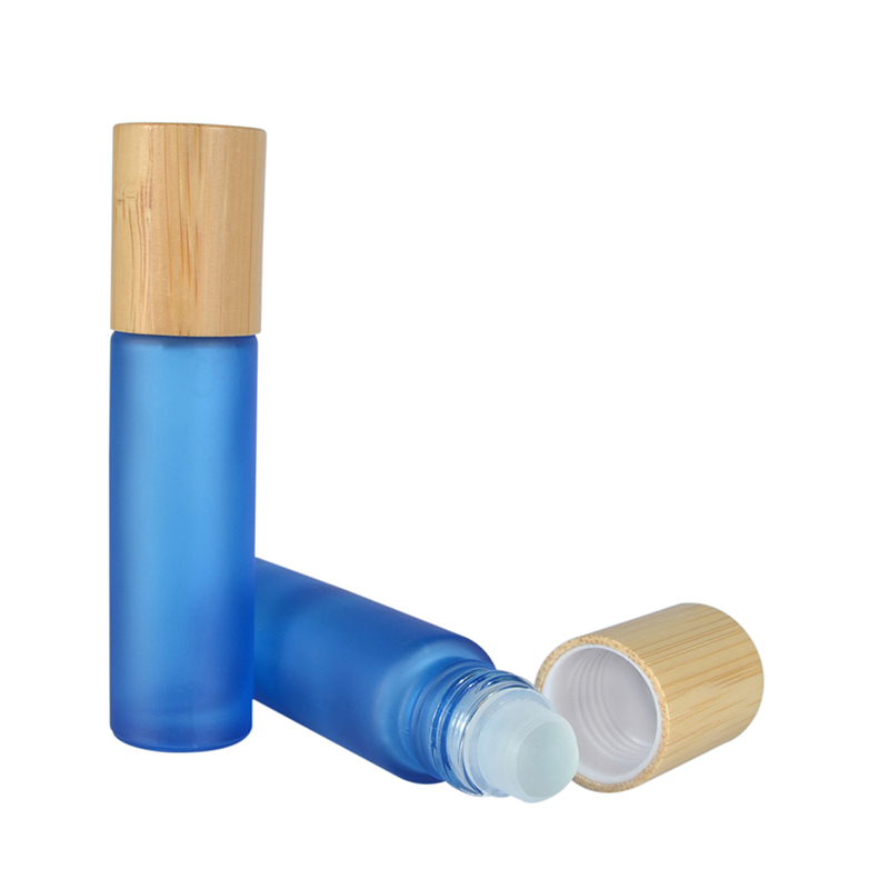 empty customized 10ml roll on glass bottle essential oil perfume bottle with steel roller ball