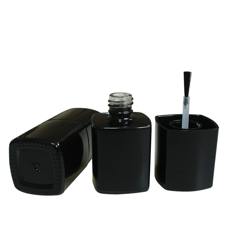 empty customized Cosmetic Glass matte Black Cube Nail Polish Bottle 2ml 5ml 10 ml 12ml 15 ml glass nail polish gel bottle