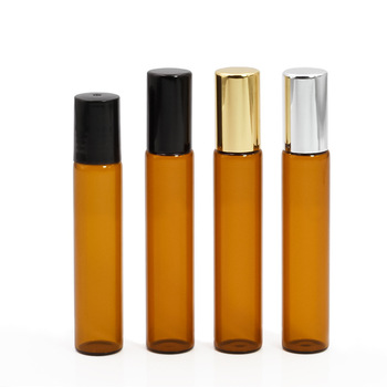empty ecofriendly glass matte perfume essential oil roll on bottle necklace deodorant clear blue amber 3ml 5ml 8ml 10ml