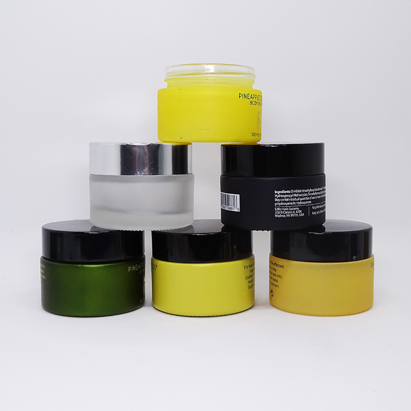 empty facial moisturizing 30ml 30g round cosmetic frosted glass jar for face cream packaging