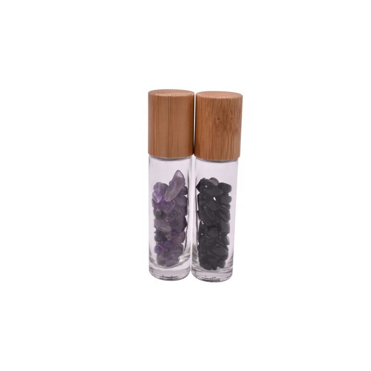 empty fancy essential oil roller bottle 10ml refillable luxury bamboo roll on lip gloss bottles