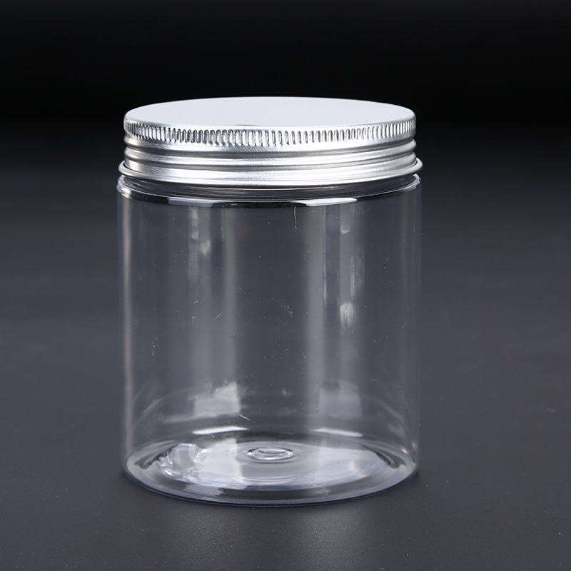 empty food container PET plastic jar 250 ml cosmetic cream jars 250g clear pet 68 caliber PP cap 8oz plastic jar