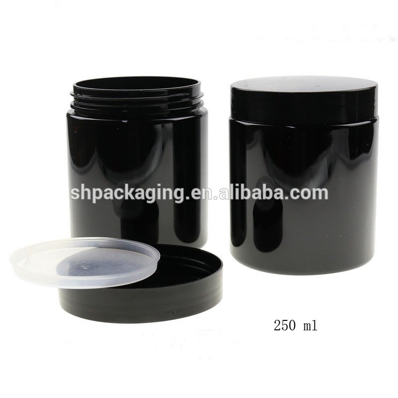 empty food container PET plastic jar 250 ml cosmetic cream jars 250g clear pet 68 caliber PP cap 8oz plastic jar
