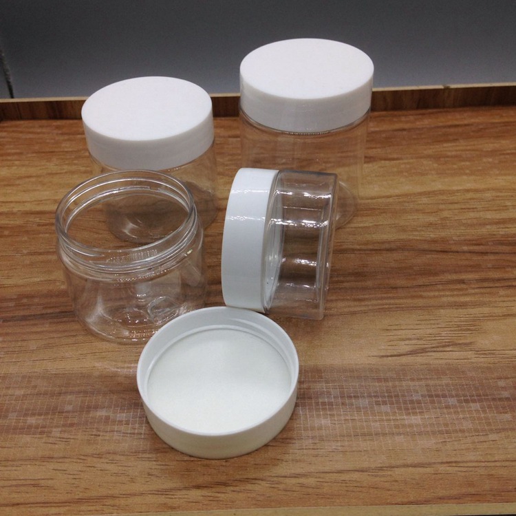 empty food container PET plastic jar 250 ml cosmetic cream jars 250g clear pet 68 caliber PP cap 8oz plastic jar