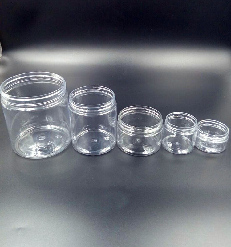 empty food container PET plastic jar 250 ml cosmetic cream jars 250g clear pet 68 caliber PP cap 8oz plastic jar