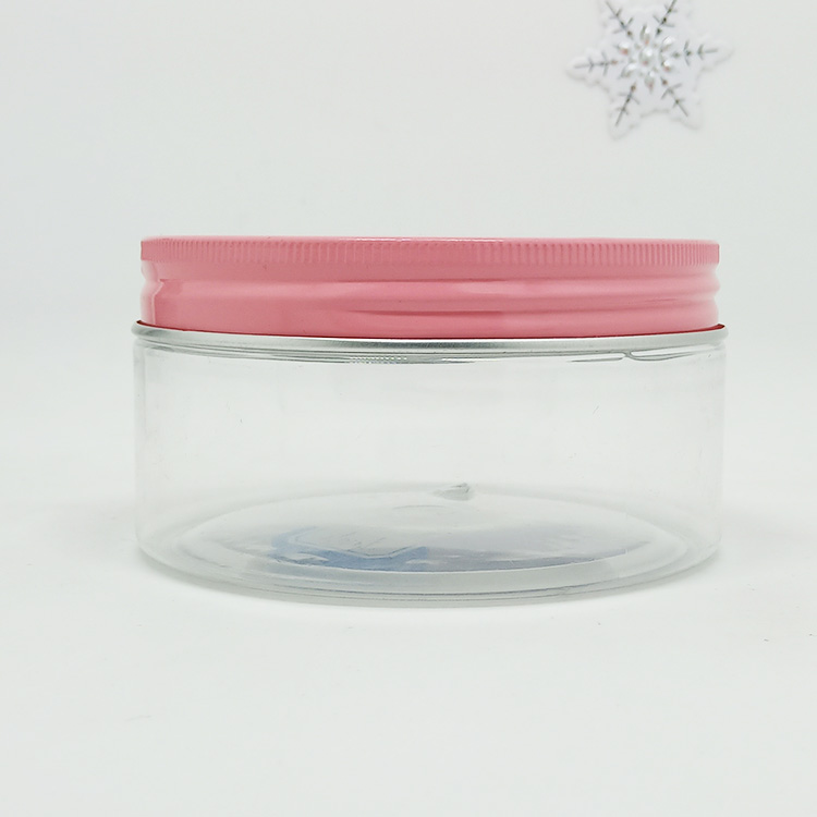 empty food container PET plastic jar 250 ml cosmetic cream jars 250g clear pet 68 caliber PP cap 8oz plastic jar
