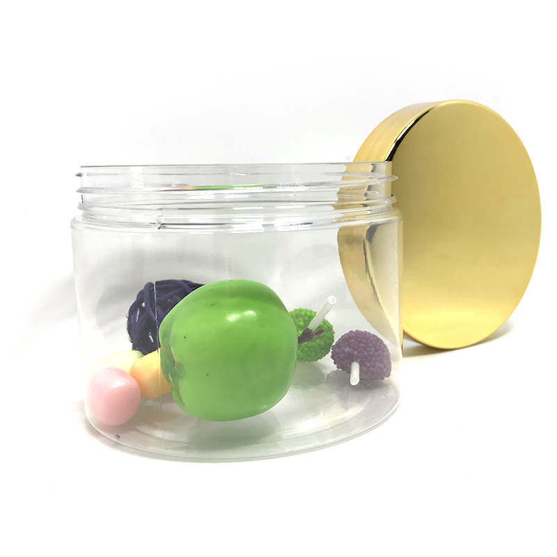 empty food container PET plastic jar 250 ml cosmetic cream jars 250g clear pet 68 caliber PP cap 8oz plastic jar