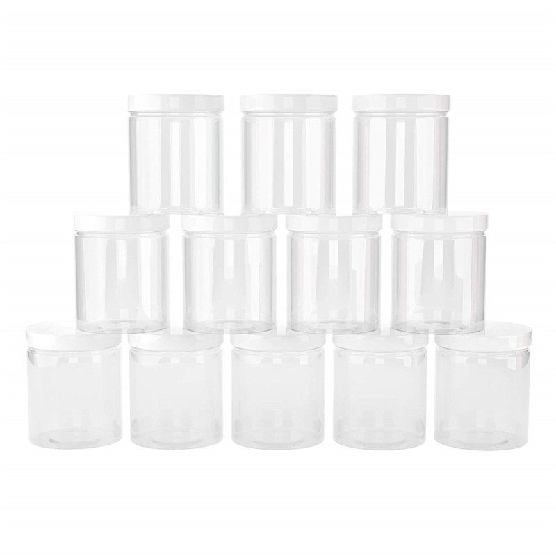 empty food container PET plastic jar 250 ml cosmetic cream jars 250g clear pet 68 caliber PP cap 8oz plastic jar