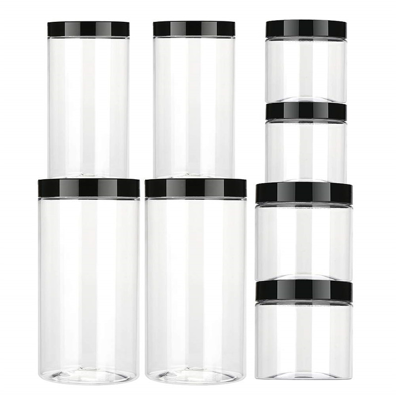 empty food container PET plastic jar 250 ml cosmetic cream jars 250g clear pet 68 caliber PP cap 8oz plastic jar