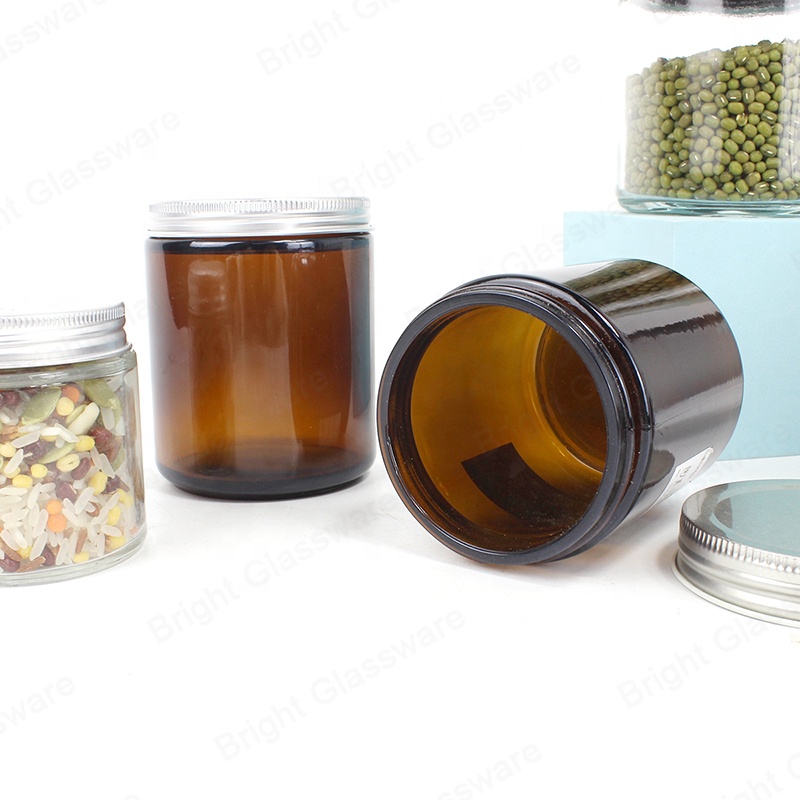 empty food storage glass jar straight sided mason jar with screw top lid
