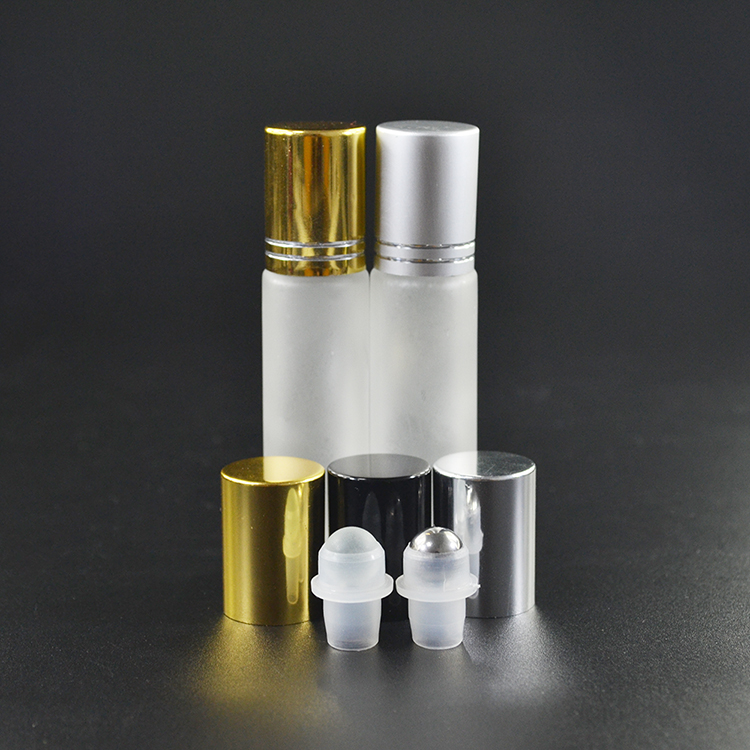 empty frosted clear amber blue green matte black 10ml glass roller ball bottles for essential oils and attar