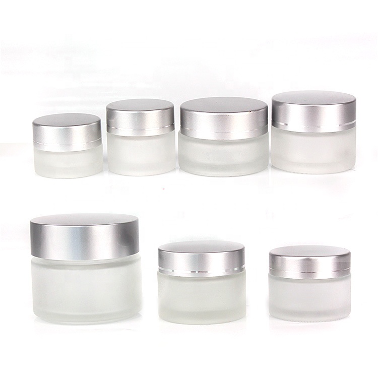 empty frosted cream glass cosmetic  jar 5g 10g 15g 20g 30g 50g